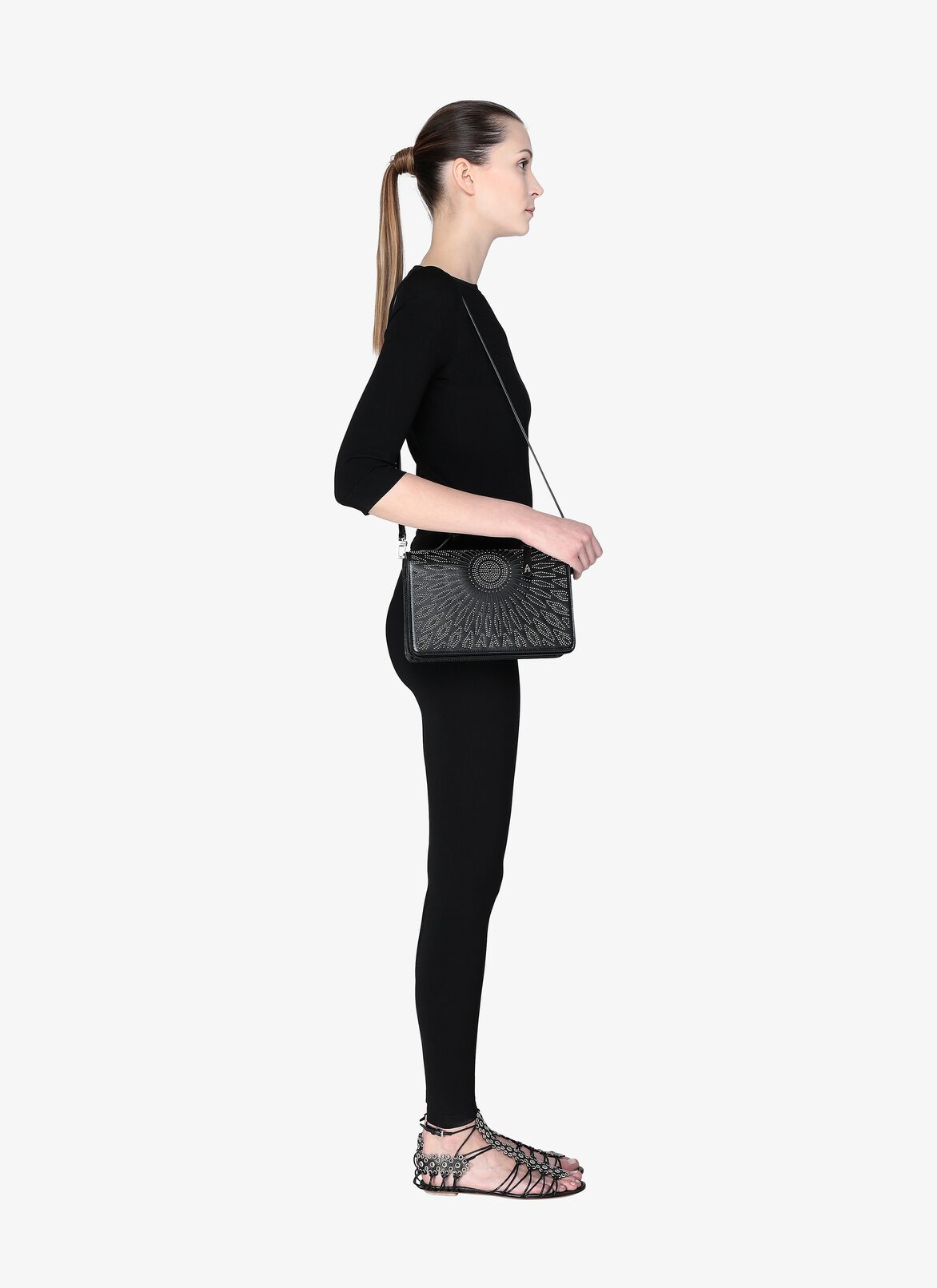 FRANCA MEDIUM CUIR LUX CERAMIQUE BLACK ALAÏA SCHWARZ  FRANCA MEDIUM CUIR LUX CERAMIQUE BLACK